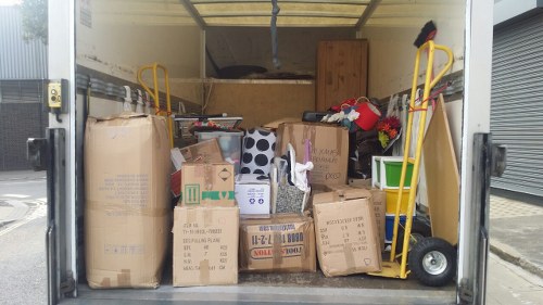 Different waste types prepared for safe disposal and recycling
