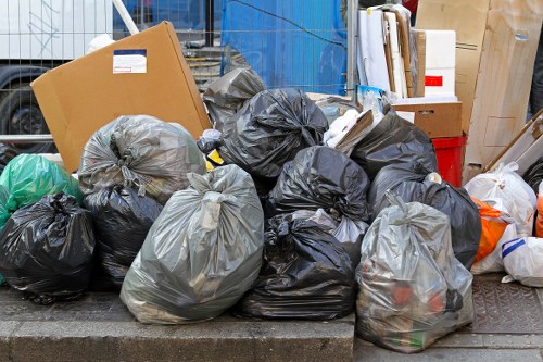 Properly loaded skip ready for collection
