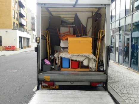 Low-carbon delivery van used for Knightsbridge skip collections